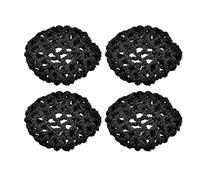 Filets à cheveux noirs en Nylon, 4 pièces, couverture de chignon noués invisibles pour vêtements de danse, patinage, accessoires mariée Ballet