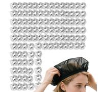 Filets à Cheveux pour Personnel de Restauration - Filets à Cheveux Noirs pour Chignons,100 Pièces Résille Élastique Invisible pour Industrie de la Perruque Cuisine Usine Ballet Danse Domicile