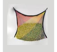 Filets à foin pour chevaux et chèvres à alimentation lente, conteneur de stockage de foin, suspension, trou d'alimentation réglable à ouverture lente, pour moutons, ânes (multicolore, M)