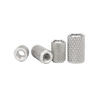 Filets de levage de marchandises, Écrou d'accouplement moleté rond en acier inoxydable, argent M3-M24, 2 ou 5 pièces(D16xM10x15 (5pcs))