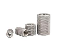 Filets de levage de marchandises, Écrou de couplage rond moleté M3-M16 en acier inoxydable argent 1-5 pièces(M3X15 5PCS)