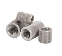 Filets de levage de marchandises, Écrou de couplage rond moleté M3-M16 en acier inoxydable argent 1-5 pièces(M5x20 2pcs)