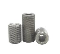 Filets de levage de marchandises, Écrous d'accouplement ronds moletés en acier inoxydable, argent M3-M16, 1 à 2 pièces(M3 x 15 2pcs)