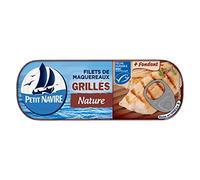 FILETS DE MAQUEREAUX GRILLÉS NATURE SANS ARÔMES AJOUTÉS 110G, PETIT NAVIRE, LOT DE 4