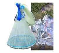 Filets de pêche à Lancer for débutants, Filet de pêche en Eau salée en monofilament Blanc avec Disque, Filet à Lancer à la Main for Lacs et rivières(3/8in Mesh,Height 2.1m/6.9ft)