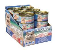 Filets de Thon Rouge au Sprat (Lot de 24) - Boîtes de 80 g - Nourriture Humide pour Chat - ARQUIVET