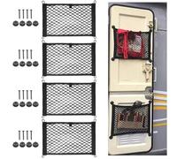 Filets pour Auto 4 * Filet Chargement Universel en Maille Rangement Voiture Pocket Storage Poche Extensible Sticker Mural Organisateur Pochette Sac Filet pour Coffre Voiture