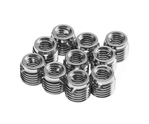 Filets Rapportés,Akozon 10pcs Insert de Filetage de Fil D'acier à Dent Fine Externe en 307 Acier Inoxydable(Inner M5*0.8 Outer M8*1.0)