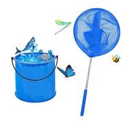 Filets télescopiques à papillons - Filets de pêche extensibles avec seaux d'eau pliables pour attraper les crabes, les insectes, les oiseaux, la plage, les étangs, la piscine, l'extérieur - Filet de