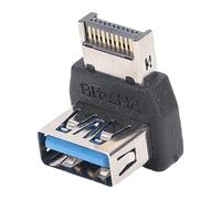FILFEEL Adaptateur USB3.2 de Type E à 90 Degrés - Connecteur Interne du Panneau Avant à Angle Droit pour Carte Mère, Transmission Perte 10 Gbit/s, Compatible USB 3.2 Gen, Boîtier ABS, Coude Compact