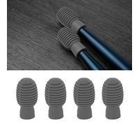 FILFEEL Astuce de Pratique du Bâton de Tambour, Amortisseurs de Pilon pour Faire Taire les Conseils de Pilon avec Conception Flexible 4pcs (GREY)