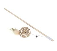 FILFEEL Baguette Amusante en Bois pour Chat, Jouet Interactif avec Clochette Croustillante et Plume pour s'engager