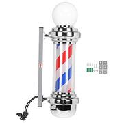 FILFEEL Barber Pole, Poteau de Barbier, Panneau de Salon de Coiffure à Lumière Led Rotative Bleu et Rouge Blanc pour Utilisation en Extérieur 68 x 19 x 26 cm (Eu-220 V)