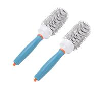 FILFEEL Brosse à Cheveux Ronde en Céramique, Brosse de Coiffure Professionnelle avec Dents en Nylon et Tube en Aluminium pour Usage Domestique en Salon, Ensemble de 2 Pièces, Conception (45#)