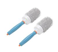 FILFEEL Brosse à Cheveux Ronde en Céramique, Brosse de Coiffure Professionnelle avec Dents en Nylon et Tube en Aluminium pour Usage Domestique en Salon, Ensemble de 2 Pièces, Conception (53#)