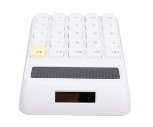 FILFEEL Calculatrice Solaire Grand écran à 12 Chiffres avec Boutons Mécaniques Réactifs - Calculatrice de Base Standard Compacte pour Le Bureau, l'école et Les études (White)