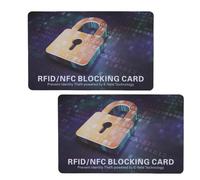 FILFEEL Carte de Blocage NFC - Paquet de 2 Ultra-Minces pour Cartes d'identité de Crédit et de Débit sans Contact - Batterie - Protecteur de Portefeuille avec Blocage de 2,4 Pouces - Taille
