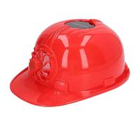 FILFEEL Casque Rigide Respirant avec Ventilateur Solaire pour Les Travailleurs en Extérieur - Casque ventilé avec Doublure Amovible, Idéal pour Les Tâches de Construction d'été (Rouge)
