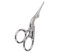 FILFEEL Ciseaux en Acier Inoxydable au Design élégant de Grue pour la Couture, la Broderie, l'artisanat de Bricolage - Outil d'artisanat Vintage (Ciseaux grues à tête ronde argentés)