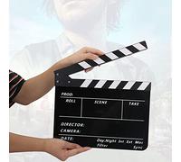 FILFEEL Clap de Scène de Réalisateur en Acrylique pour Cinéastes avec Stylo et Accessoire de Production élégant (Tableau Noir et Blanc PAV1BBE)