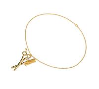 FILFEEL Collier pendentif peigne et ciseaux pour coiffeur/coiffeuse - Élégant cadeau en alliage pour coiffeur/coiffeuse, à porter au quotidien ou comme cadeau de fin d'études