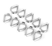 FILFEEL Colliers de Serrage pour Câbles Métalliques Marins en Acier Inoxydable de 3 Mm avec Cosses de Protection, Idéaux pour les Applications de Gréement et de Câbles