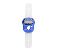 FILFEEL Compteur de Doigts, Compteur de Comptage Manuel LCD à 5 Chiffres avec Bouton Réinitialisable et Ceinture en Silicone Réglable, pour Prier, Marche, Sport, Comptage (Bleu foncé)