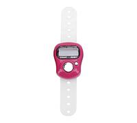 FILFEEL Compteur de Doigts, Compteur de Comptage Manuel LCD à 5 Chiffres avec Bouton Réinitialisable et Ceinture en Silicone Réglable, pour Prier, Marche, Sport, Comptage (Pink)