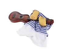FILFEEL Costume de Guitare pour Animaux de Compagnie, Bleu et Blanc, pour Chiens, Vêtements de Guitariste Amusants pour Fêtes d'halloween et Cosplay (L)