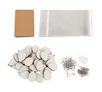 FILFEEL Ensemble de Boucles d'oreilles par Sublimation, 250 Pièces, avec Pendentifs en Gouttelettes, Crochets, Supports et Carton pour la Fabrication de Bijoux à Faire Soi-même