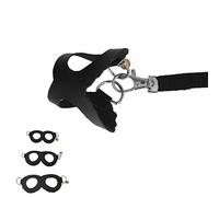 FILFEEL Ensemble Laisse et Harnais en Faux Cuir pour Hamster, pour Petits Animaux de Compagnie avec Cloches, Gilet de Marche Doux et Confortable (Black)