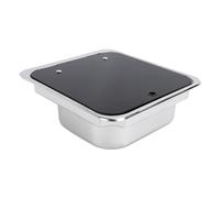 FILFEEL Évier de Camping-car en Acier Inoxydable 304, 20l, 17.52X15.75X5,71 Pouces, avec Couvercle, Lavabo à Main pour Bateau, Cuisine, Salle de Bains