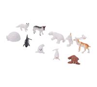 FILFEEL Figurines d'animaux Arctiques, Ensemble de 10 Jouets Animaux | Matériau PVC Sûr, Textures de Fourrure Détaillées, Comprend Ours Polaire, Orque, Morse, Phoque, Lièvre, Loup, Renard, Renne