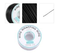 FILFEEL Fil de Cuivre étamé 30AWG, Câble toronné Monoconducteur 0,25 Mm 250 M Noir, avec Bobine en Plastique pour Test électronique PCB Soudure Planche à Pain