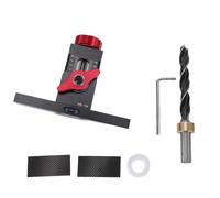 FILFEEL Gabarit d'installation de Porte d'armoire - Positionneur de Montage en Alliage 'aluminium avec échelles Double Face, Bulle Intégrée et Foret 3 Points de 10 Mm pour Armoires sans Cadre et