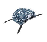FILFEEL Hamac Double Couche pour Chat avec Peluche Amovible - Lit Suspendu pour Chatons, Lapins, Furets, Cochons d'Inde - Lin + Tapis en Soie Glacée - Crochets en Acier Inoxydable - Capacité de -