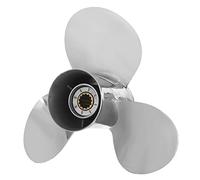 FILFEEL Hélice de Bateau en Acier Inoxydable forgé à 3 Cannelures de 11,625 Pouces avec Moyeu en Cuivre à 12 Cannelures - Râteau et Coupelle Agressifs pour Moteurs Hors-Bord de 25 à 60 CV