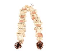 FILFEEL Jouet à Mâcher pour Perroquets de Taille Moyenne et Grande Taille, Jouet Anti-Ennui en Forme d'épi de Maïs et de Pomme de Pin (Couleur d'origine)