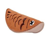 FILFEEL Jouet à Renifler en Forme de Poisson Rôti Marron, Jouet Interactif Doux pour Chien et Chat, pour l'entraînement à la Recherche de Nourriture