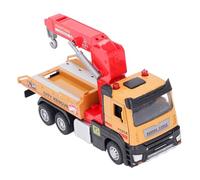 FILFEEL Jouet de Dépanneuse de Transport en Alliage 1:32, Modèle de Véhicule de Grue à Fonction de Levage avec Crochet et Voiture, pour Enfants et Collectionneurs (Yellow)