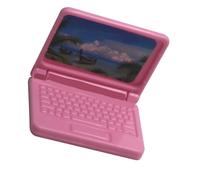 FILFEEL Jouet d'Ordinateur Portable de Simulation de Maison de Poupée pour Enfants Filles - Ensemble de Jeu éducatif pour Ordinateur Portable Miniature en Couleur Rosée (Pink)