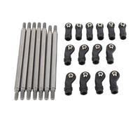 FILFEEL Kit Complet de Biellettes de Direction pour Voiture GEN8 M4 /10 RC - Jeu de Bielles en Acier Inoxydable de 6 Mm avec 7 Bielles de Liaison et 14 Accessoires pour une Direction et une durabilité