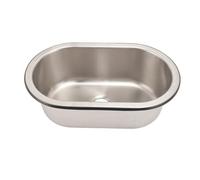 FILFEEL Lavabo de Forme Ovale en Acier Inoxydable 304, avec Trou de Vidange de 40mm, pour Bateau, Camping-car,-13.6X8X5,2 Pouces