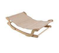 FILFEEL Lit Griffoir pour Chat avec Hamac - Chaise Longue Horizontale en Bois pour Grands Chats, Protection de Meubles Double Fonction avec Cadre en Pin et Coussin en Chanvre, 54 X 36 X 15,5 Cm