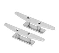 FILFEEL Lot de 2 Taquets de Bateau à Base Ouverte de 12,7 Cm, Ajustement Universel pour Motomarine, Yacht, Kayak, Jet Ski, Quai et Pont - Acier Inoxydable 316 soudé Poli Miroir