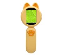 FILFEEL Loupe électronique Portable - Microscope Numérique à écran Couleur de 2,0 Pouces avec Zoom 4X, 8 Lumières LED et Stockage intégré pour l'éducation Scientifique des Enfants et (Yellow)
