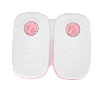 FILFEEL Mangeoire Automatique pour 2 Repas, Grande capacité, Sèche ou Semi-Humide, Espace pour la Banquise, ABS écologique, Convient aux Chats et aux Chiens, Coussinets Antidérapants, (Pink)