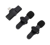 FILFEEL Microphone Double Cravate avec Transmission à Faible Latence de 2,4 GHz, Micros Omnidirectionnels à Suppression de Bruit pour Le Vlogging, Les Interviews, Le Streaming en Direct et