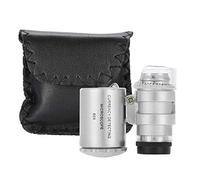 FILFEEL Mini Microscope 60X, loupe de loupe de Poche avec Fonction de lumière LED pour détecter la contrefaçon de Monnaie et l'utilisation de la Bijouterie