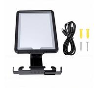 FILFEEL Miroir de Douche Réglable sans Buée, chauffé Intelligent, 3 Modes de Couleur, luminosité, Montage Mural, 5000 MAh, Rechargeable avec 2 Supports de Tondeuse, étagè (Black)